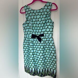 Lilly Pulitzer Navy and Teal Tassel Dress Size 6